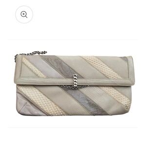 VTG Caprice Leather and Envelope Clutch with  Metal Clasp & Chain Strap USA Made